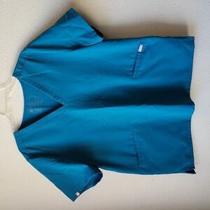 Figs Casma Three-Pocket Scrub Top Size XXL Pacific Blue